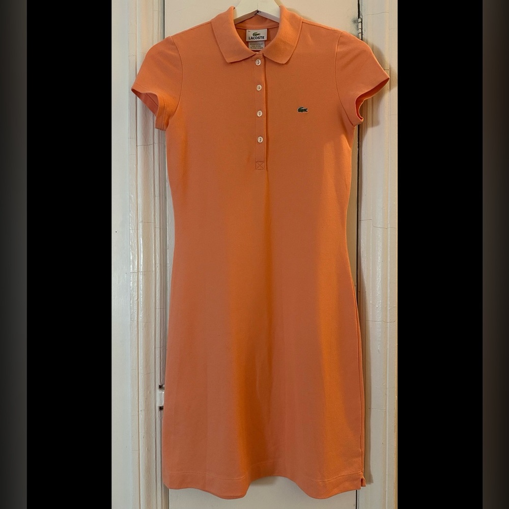 Lacoste Women's papaya color Polo Dress